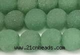 CAJ881 15 inches 6mm round matte green aventurine beads