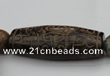 CAL03 14.5 inches 25*60mm carved drum agalmatolite beads