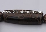 CAL04 14.5 inches 25*60mm carved drum agalmatolite beads