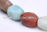 CAM10 10*14mm faceted pebble natural amazonite beads Wholesale