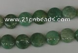 CAM1015 15.5 inches 10mm flat round natural Russian amazonite beads