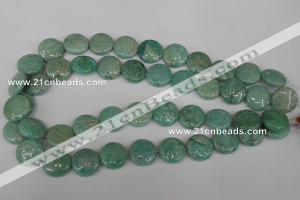 CAM1019 15.5 inches 18mm flat round natural Russian amazonite beads