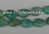 CAM1024 15.5 inches 10*13mm flat teardrop natural Russian amazonite beads