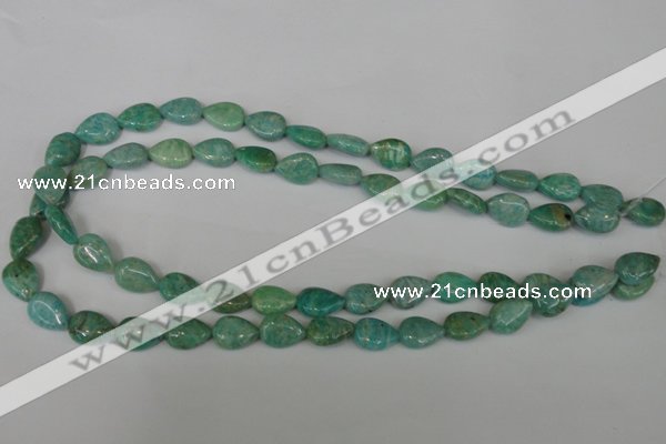 CAM1024 15.5 inches 10*13mm flat teardrop natural Russian amazonite beads