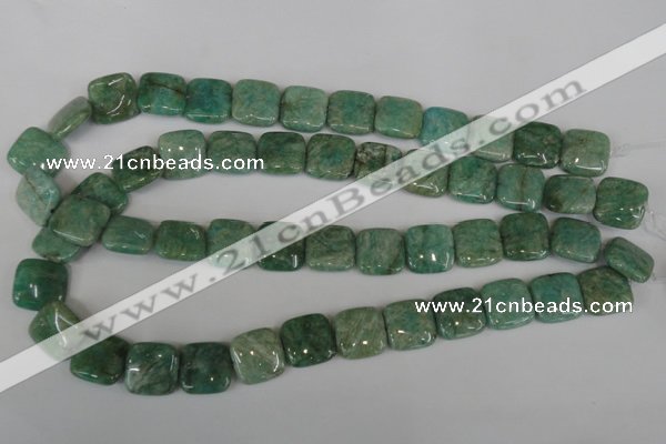 CAM1028 15.5 inches 16*16mm square natural Russian amazonite beads