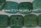 CAM1029 15.5 inches 18*18mm square natural Russian amazonite beads