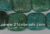 CAM1030 15.5 inches 20*20mm square natural Russian amazonite beads