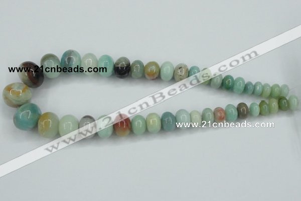 CAM106 15.5 inches multi-size rondelle amazonite gemstone beads