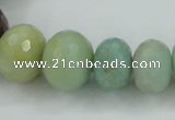 CAM107 15.5 inches multi-size faceted rondelle amazonite gemstone beads