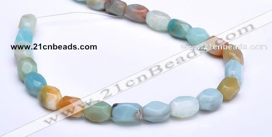 CAM11 faceted pebble 7*12mm natural amazonite beads Wholesale