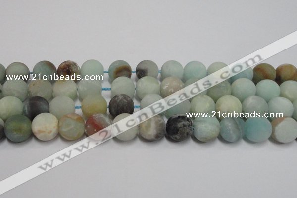 CAM1106 15.5 inches 16mm round matte amazonite beads wholesale