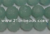 CAM1122 15.5 inches 8mm carved round amazonite beads wholesale