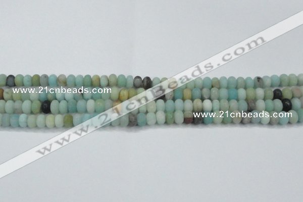 CAM1131 15.5 inches 5*8mm rondelle matte amazonite beads wholesale