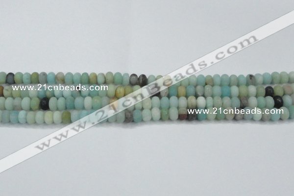 CAM1131 15.5 inches 5*8mm rondelle matte amazonite beads wholesale