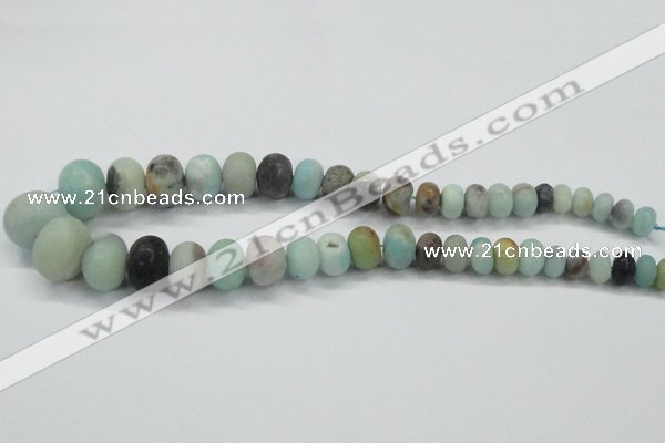 CAM1135 15.5 inches 6*10mm - 15*20mm rondelle matte amazonite beads