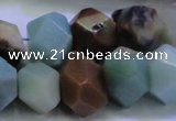 CAM1138 12*16mm - 13*18mm faceted nuggets amazonite gemstone beads