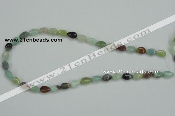 CAM115 15.5 inches 8*10mm flat teardrop amazonite gemstone beads