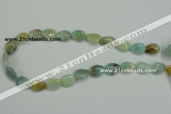 CAM116 15.5 inches 13*18mm flat teardrop amazonite gemstone beads