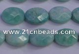 CAM1203 15.5 inches 10*14mm faceted oval Russian amazonite beads