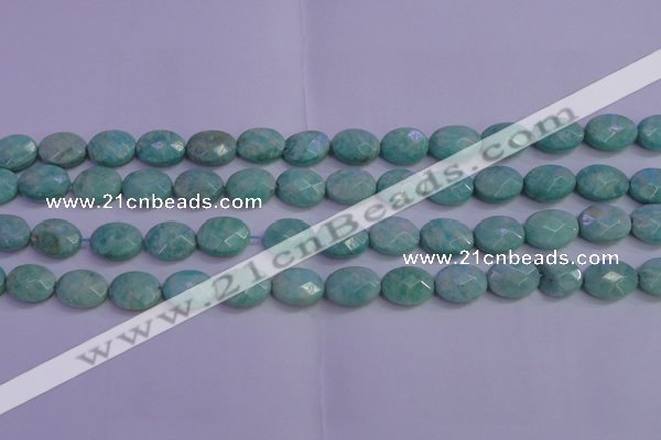 CAM1203 15.5 inches 10*14mm faceted oval Russian amazonite beads