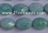 CAM1204 15.5 inches 12*16mm faceted oval Russian amazonite beads