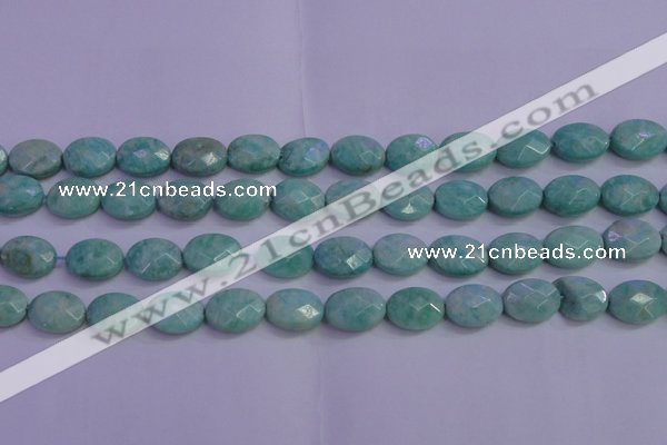 CAM1204 15.5 inches 12*16mm faceted oval Russian amazonite beads