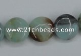 CAM122 15.5 inches 16mm flat round amazonite gemstone beads