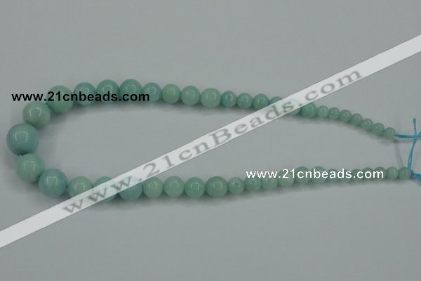 CAM125 15.5 inches multi-size round amazonite gemstone beads