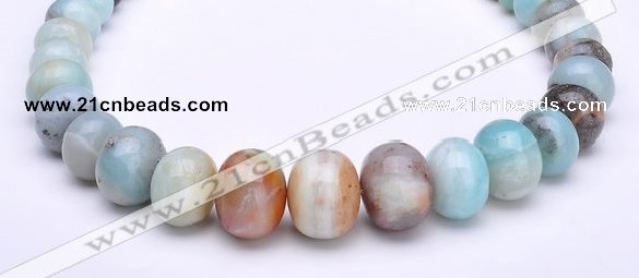 CAM14 15.5 inch different sizes roundel natural amazonite beads