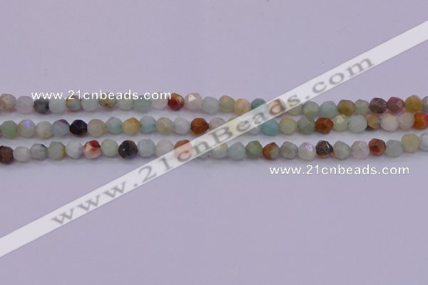 CAM1411 15.5 inches 6mm faceted nuggets amazonite gemstone beads