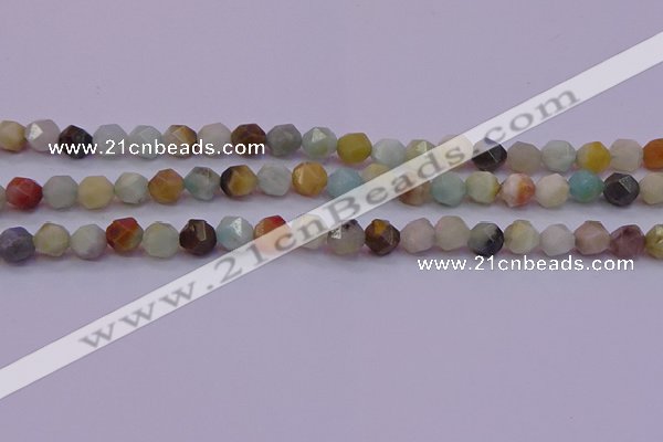 CAM1412 15.5 inches 8mm faceted nuggets amazonite gemstone beads