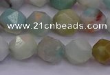 CAM1413 15.5 inches 10mm faceted nuggets amazonite gemstone beads