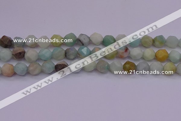 CAM1414 15.5 inches 12mm faceted nuggets amazonite gemstone beads