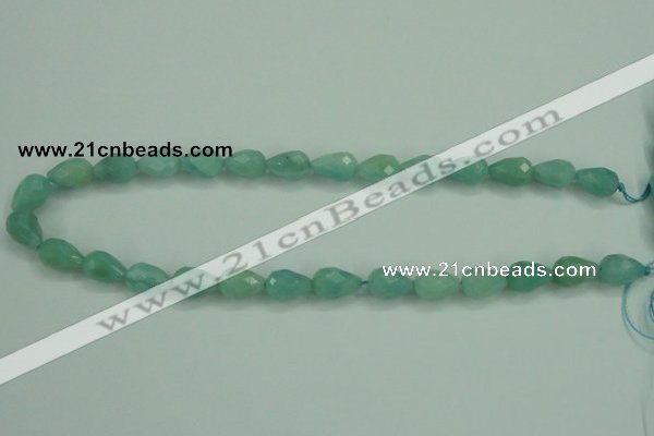 CAM142 15.5 inches 10*14mm faceted teardrop amazonite gemstone beads