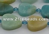 CAM1421 15.5 inches 11*16mm flat teardrop Chinese amazonite beads