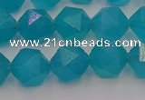 CAM1433 15.5 inches 10mm faceted nuggets dyed amazonite gemstone beads