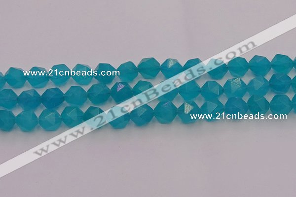 CAM1434 15.5 inches 12mm faceted nuggets dyed amazonite gemstone beads