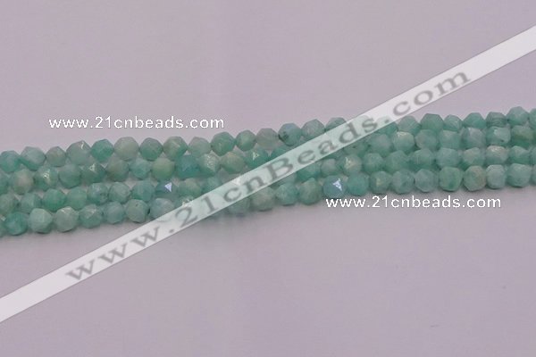 CAM1436 15.5 inches 6mm faceted nuggets amazonite gemstone beads