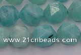 CAM1439 15.5 inches 12mm faceted nuggets amazonite gemstone beads