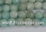 CAM1451 15.5 inches 6mm faceted round amazonite gemstone beads