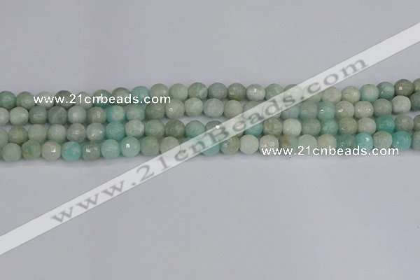 CAM1451 15.5 inches 6mm faceted round amazonite gemstone beads