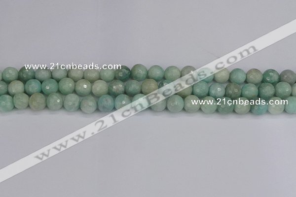 CAM1452 15.5 inches 8mm faceted round amazonite gemstone beads