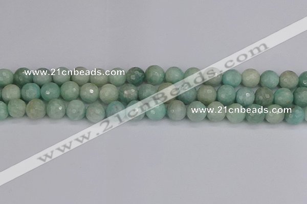 CAM1453 15.5 inches 10mm faceted round amazonite gemstone beads