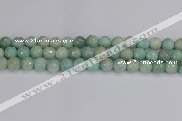 CAM1454 15.5 inches 12mm faceted round amazonite gemstone beads