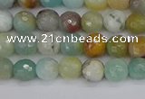 CAM1458 15.5 inches 4mm faceted round amazonite beads wholesale