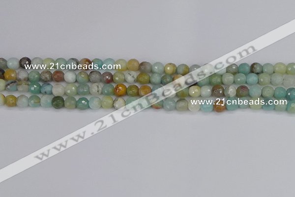 CAM1458 15.5 inches 4mm faceted round amazonite beads wholesale