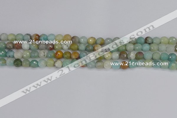 CAM1459 15.5 inches 6mm faceted round amazonite beads wholesale