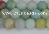 CAM1460 15.5 inches 8mm faceted round amazonite beads wholesale