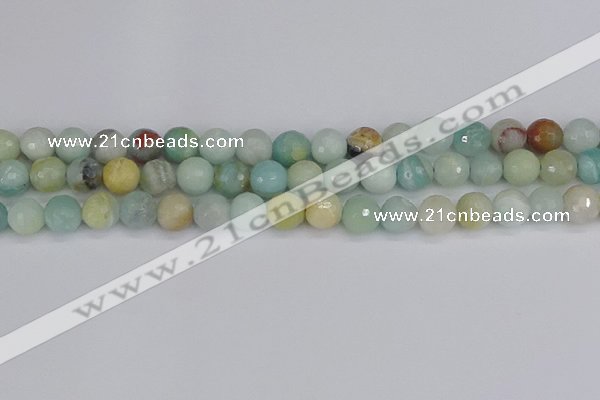 CAM1461 15.5 inches 10mm faceted round amazonite beads wholesale