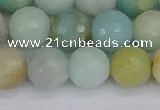 CAM1462 15.5 inches 12mm faceted round amazonite beads wholesale